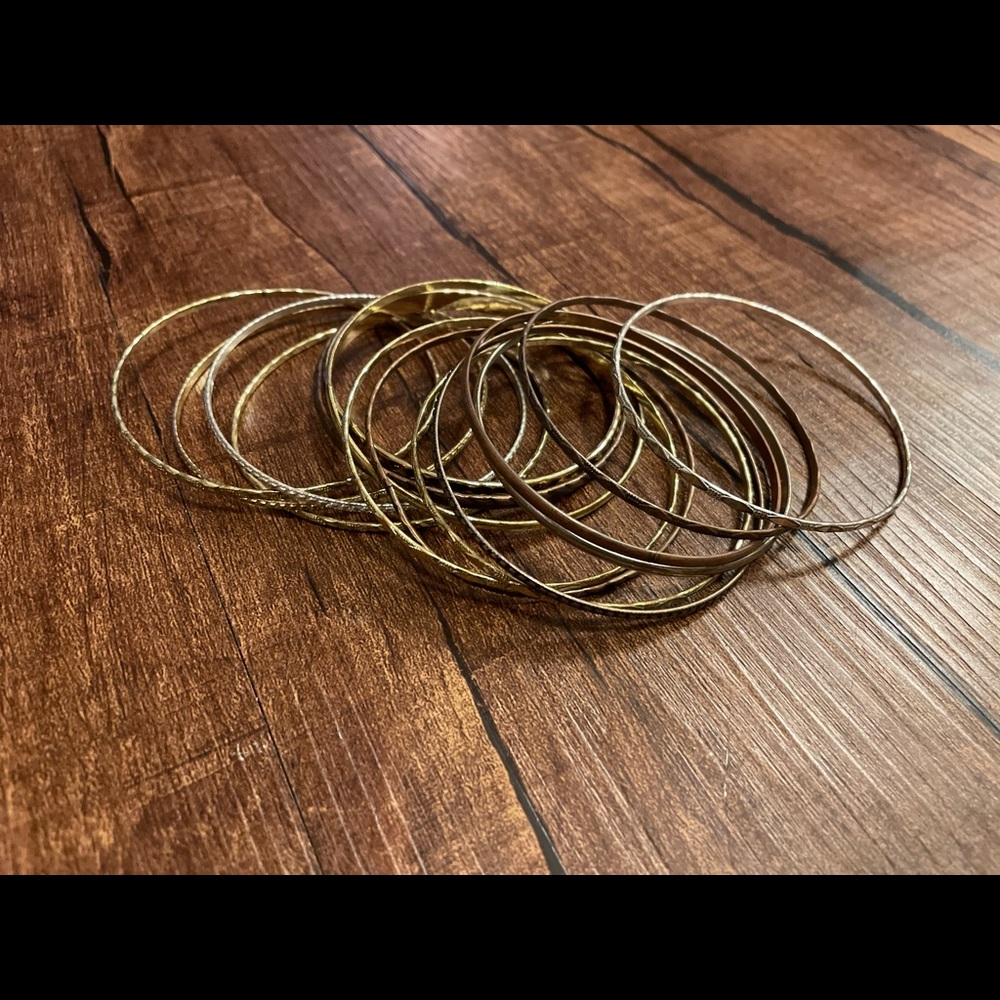 Gold and silver bracelets